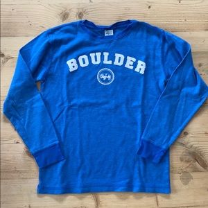 Kids size Large Boulder Colorado thermal tee